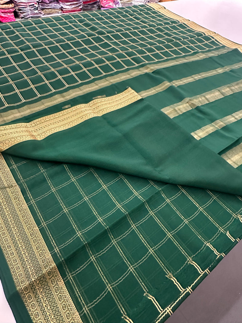 Pure Crape Mysore Silk Saree  100GSM❤️❤️-J22