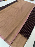Kaddi Crape Premium Brown x Nude Pink -Pre Booking Only-7 to 10 days dispatch