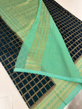 DARK TEAL GREEN GEORGETTE SAREE-J17