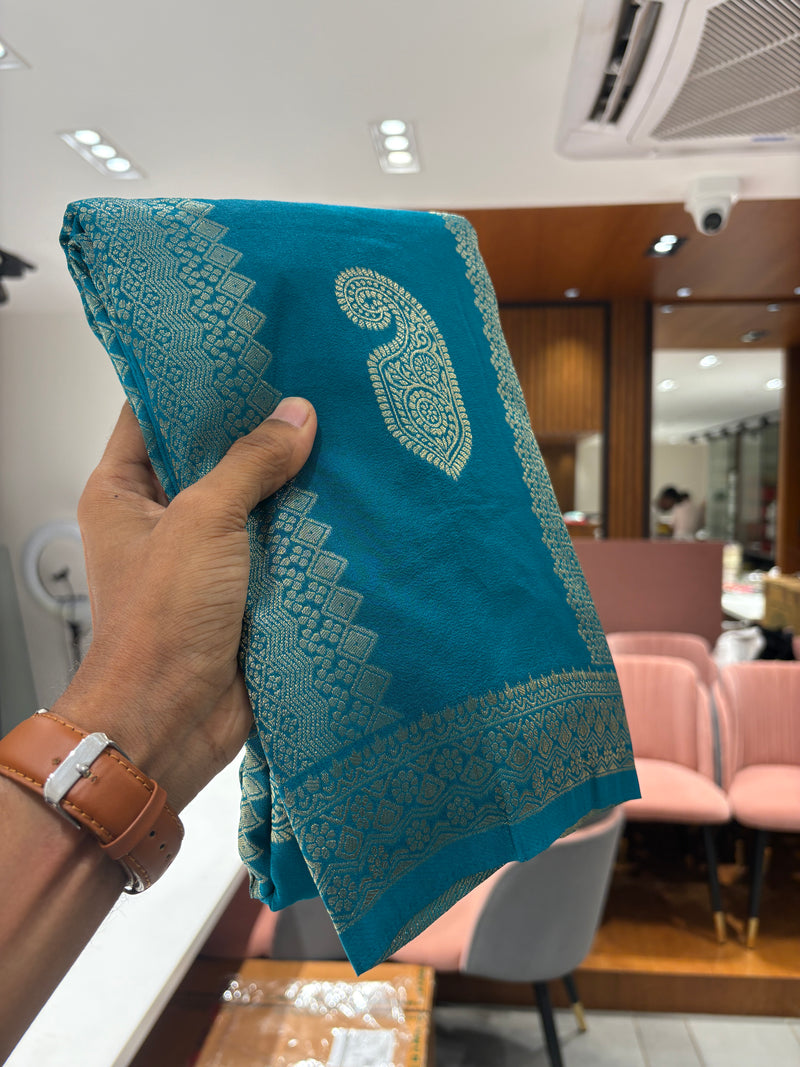 BLUE TUSSAR DESIGNER SAREE-J25