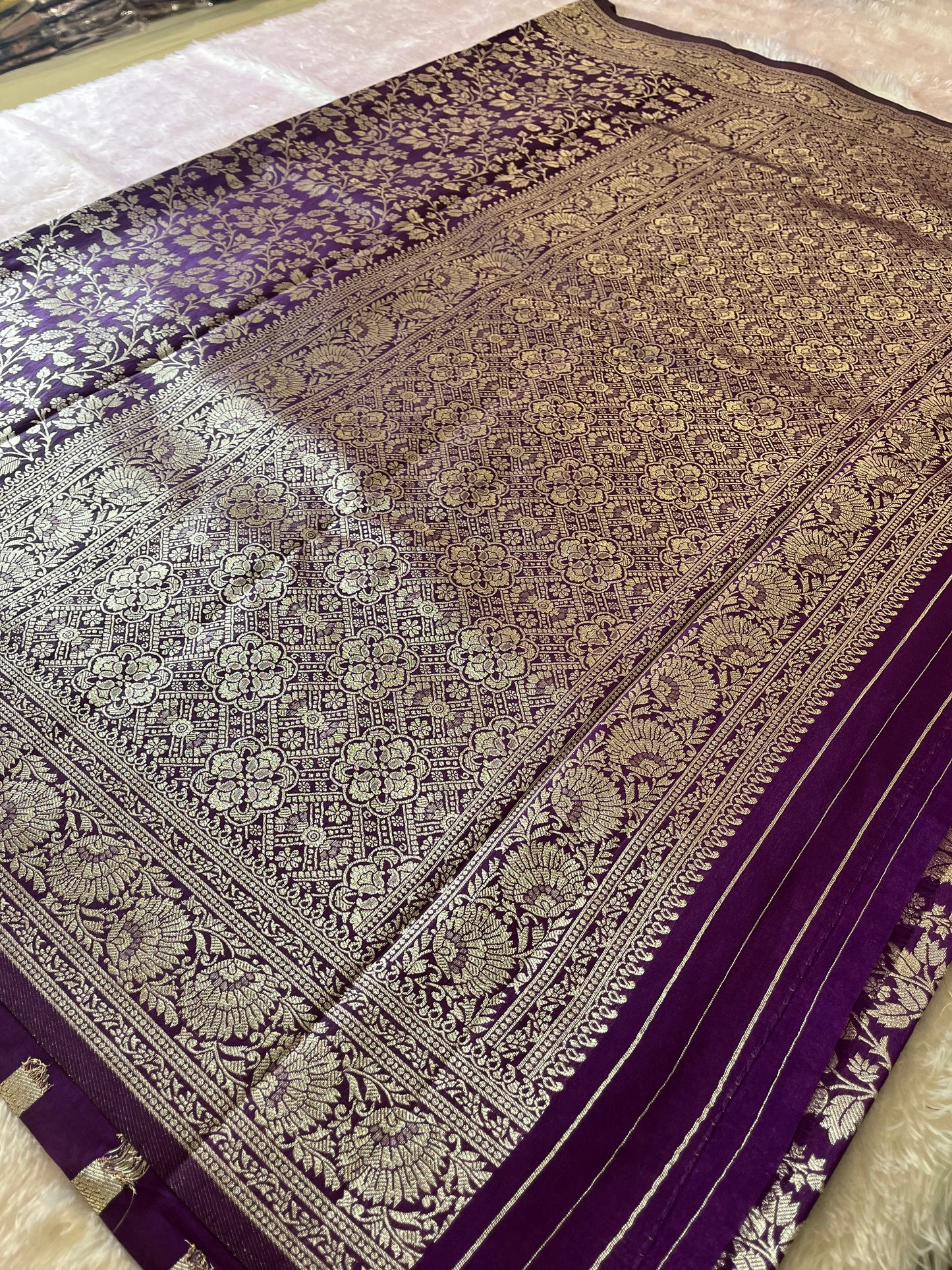 Tussar Silver Brocade