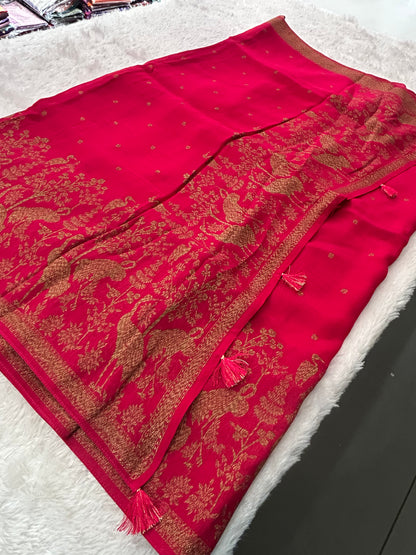 Premium Jute Tussar Fancy Saree-M14