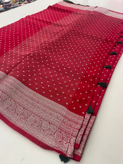 Banarsi Crape Silver Butties