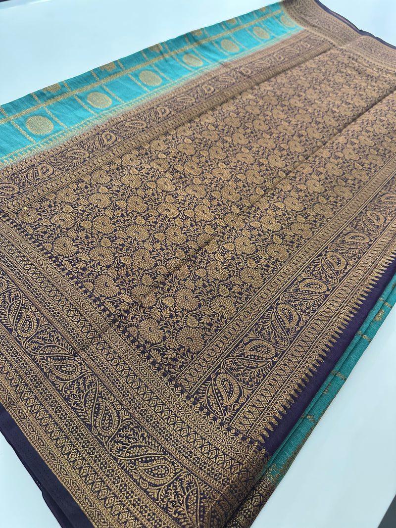 New collection in South Cotton Silk sarees for Varmahalaxmi with contrast matching blouse piece🌹-AU3