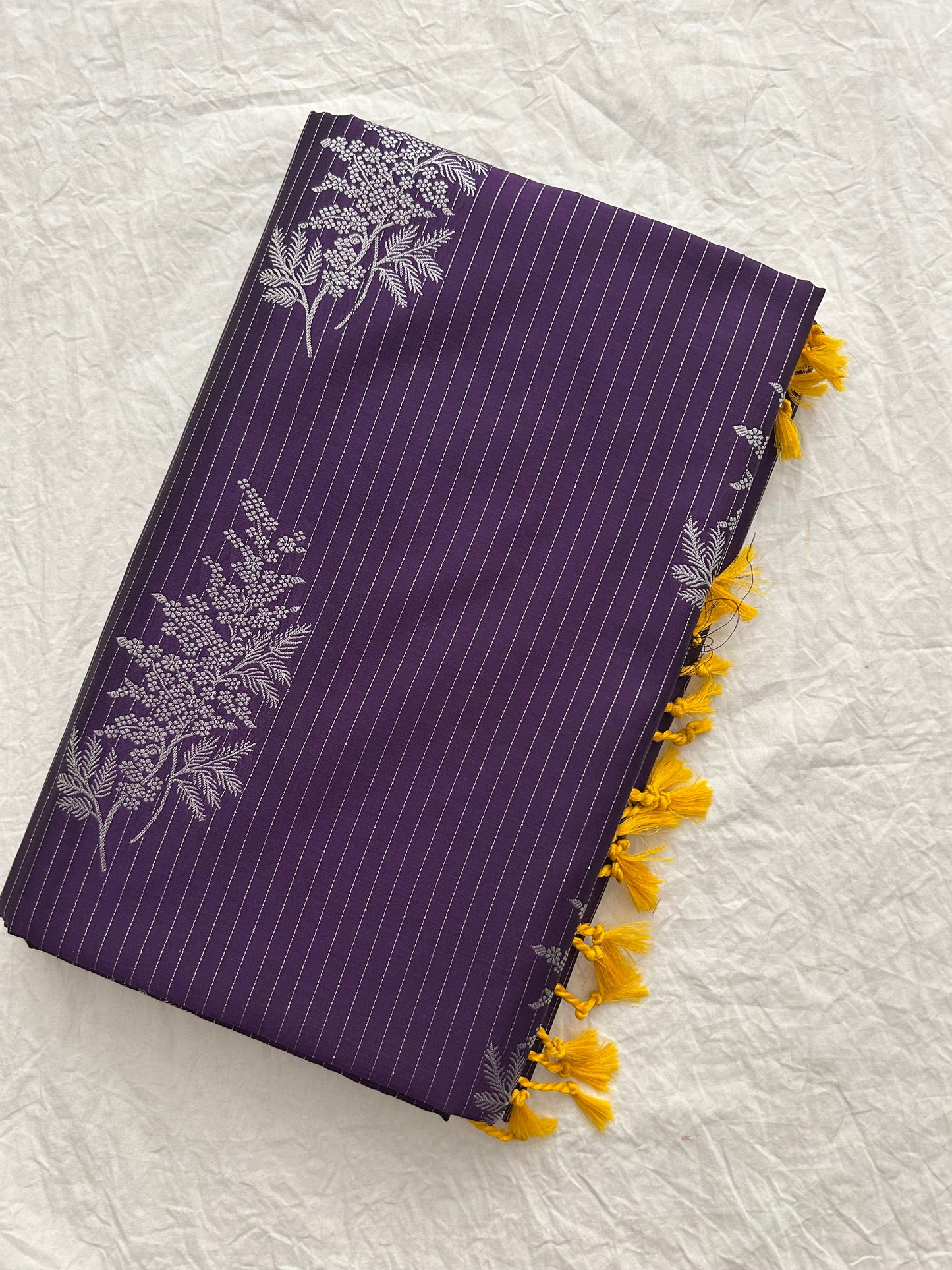 Ananta semi silk saree-Purple X Gold