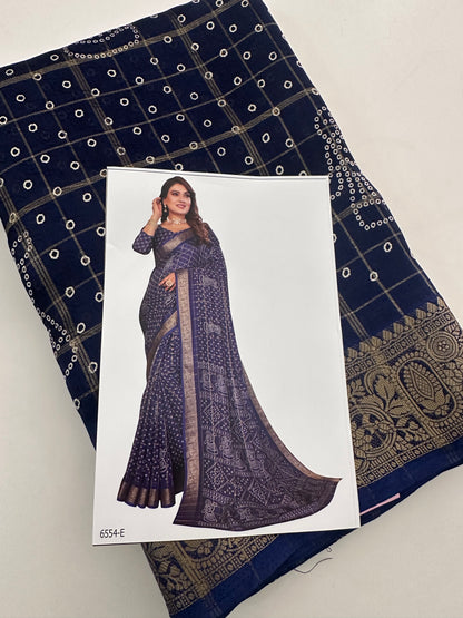 Crape Chiffon Fancy Saree-J1
