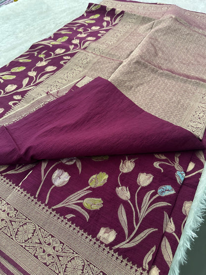 Tulips Linen Premium Saree-M13