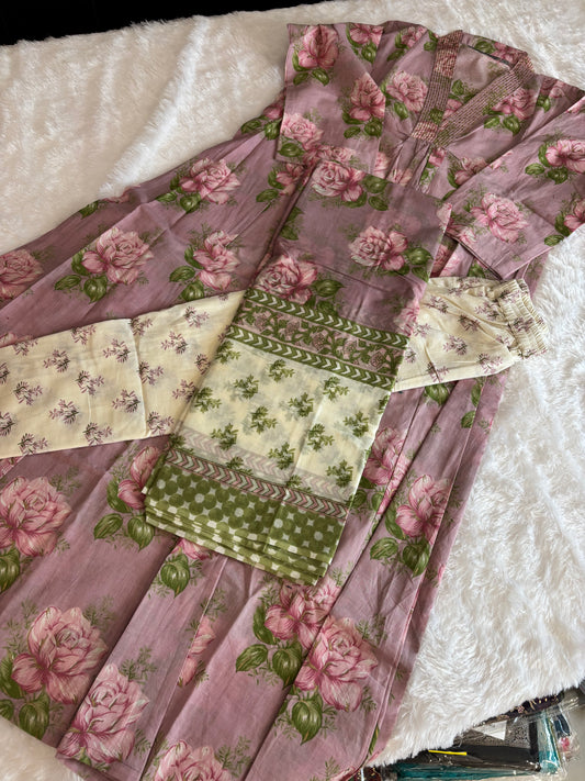 Floral Anarkali Kurti With Plaazo