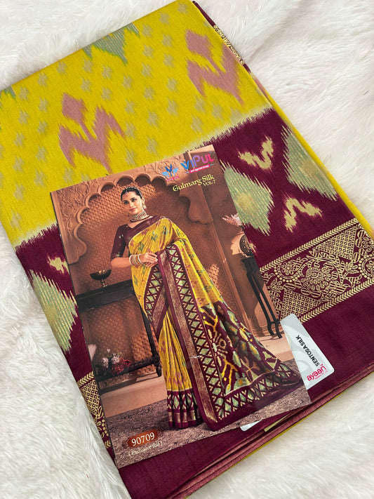 Ikkat Print Crape Chiffon-M26