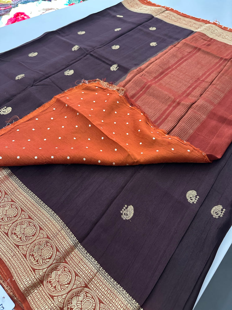 Tussar Fancy Saree in New Contrast Borders🌹- AU-17
