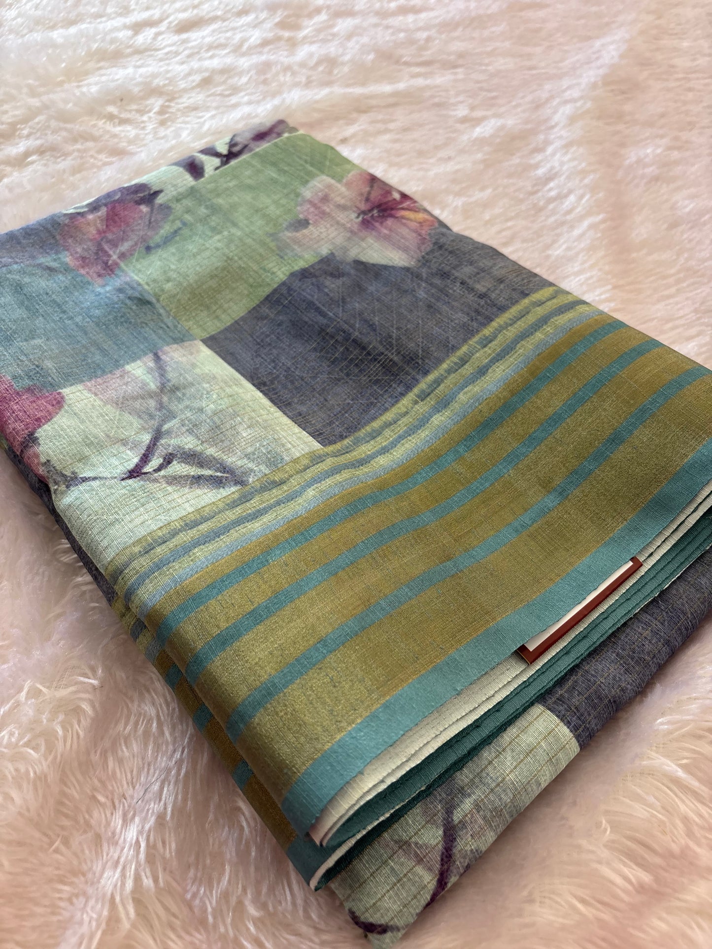 Digital printed Tussar saree