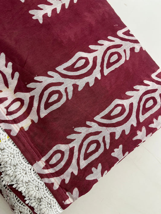 Fancy Soft Cotton Saree With Extra White chikankari Blouse