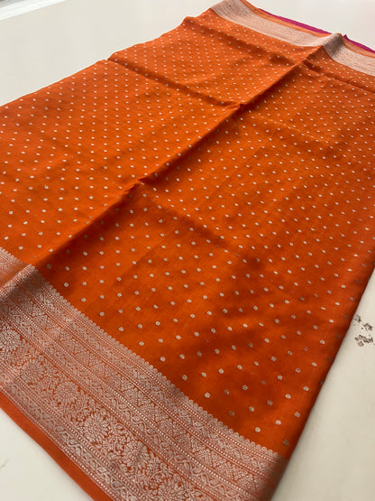 Banarsi Crape Silver Butties