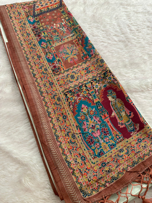 Kalamkari Tussar Fancy-M10