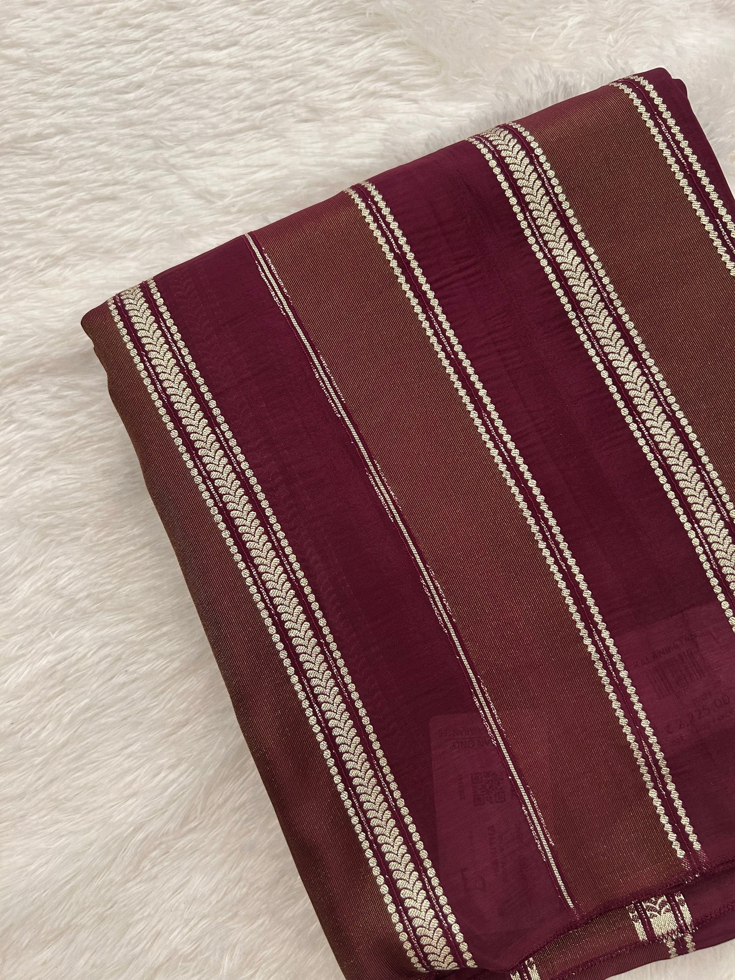 DESIGNER PARTYWEAR SAREE WITH CONTRAST BLOUSE-WINE X RED