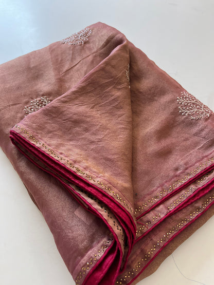 Laser Chiffon Work Saree