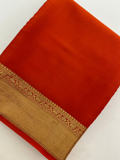 Pure Crepe  Mysore Silk Saree