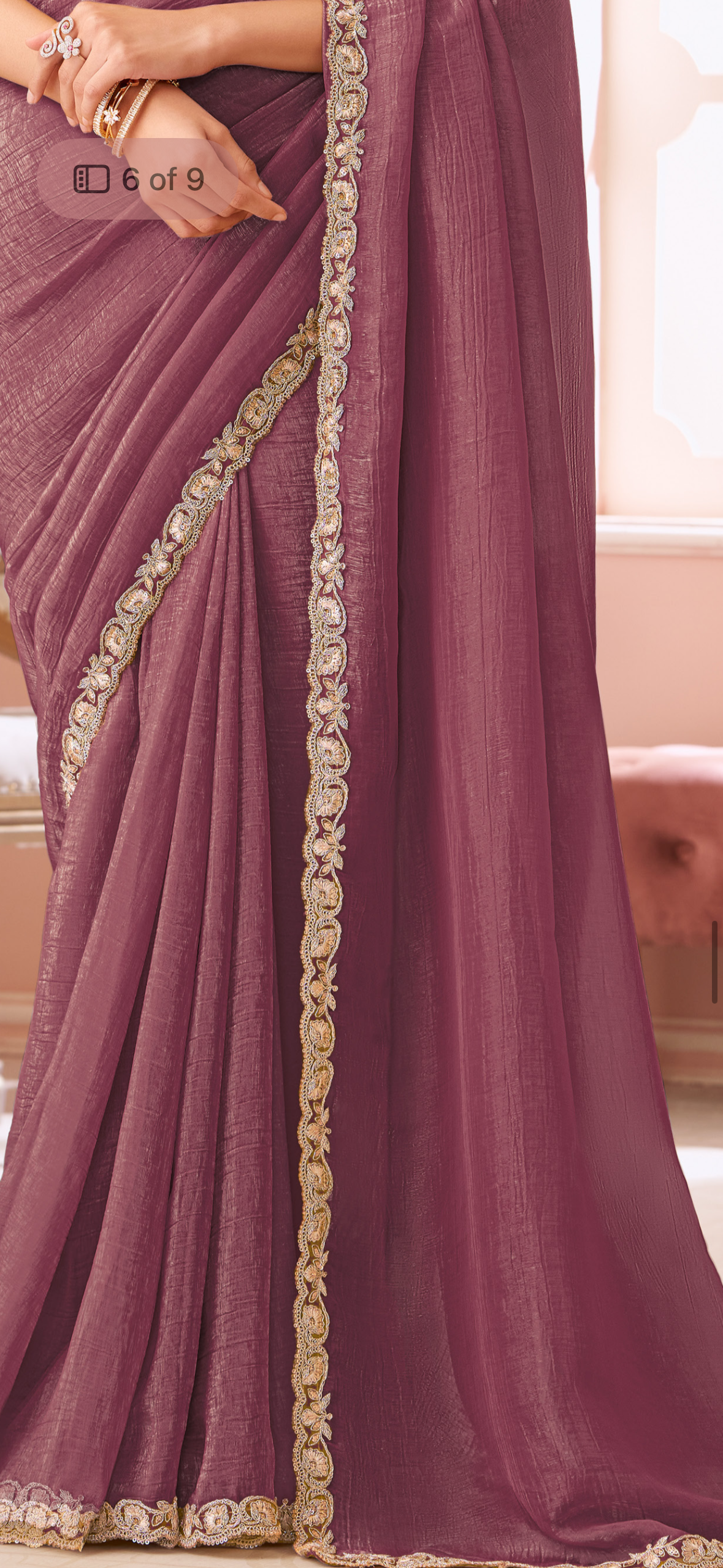 Designer Pastel Pink  X Teal Georgette Saree