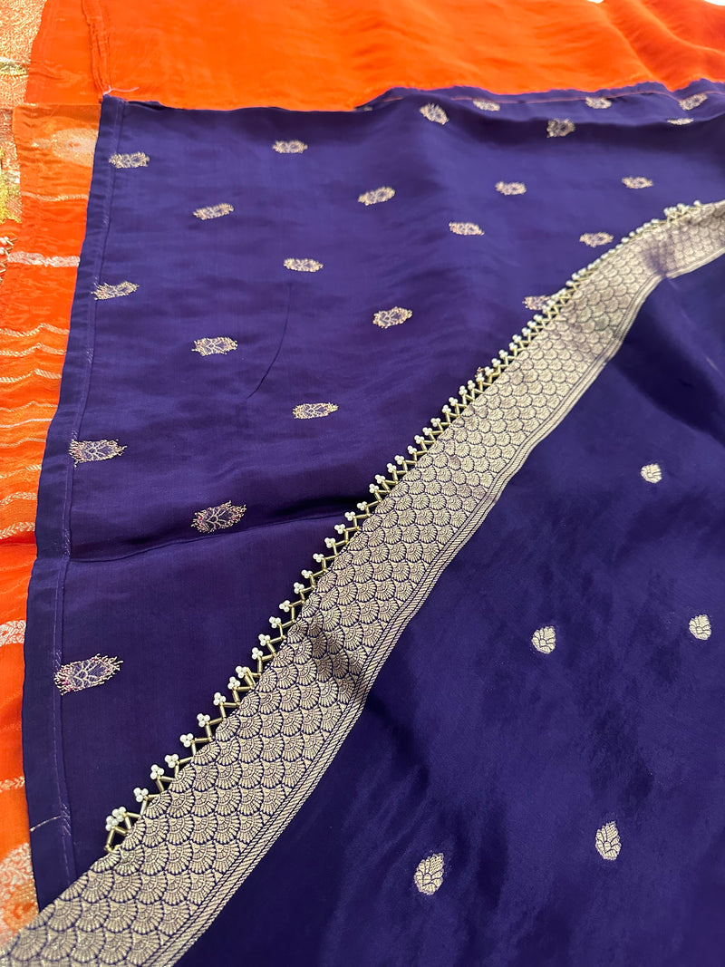 Cut Dana Work Border Chinnon Saree -AU6