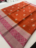 Traditional South Indian Style Crafred Pure Viscose Saree Distinguished by intricate weaving🌹 -JU15