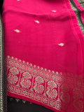Brown x Pink Tussar Designer Saree with Mango Butta All Over JU24