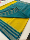 Semi Mysore Silk Checks Saree with Butta-AU16
