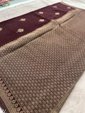 Wine Linen Heritage Designer Saree with Butta - AU18