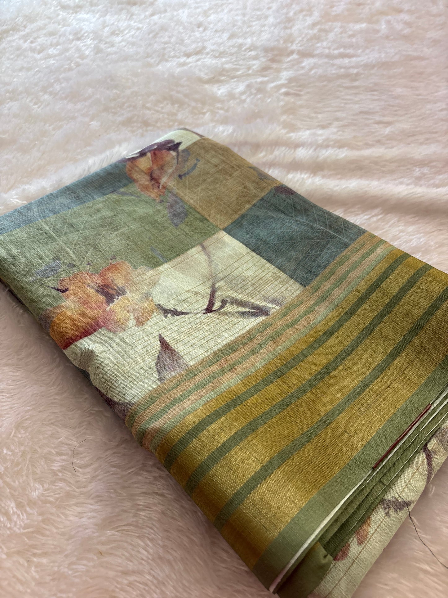 Digital printed Tussar saree