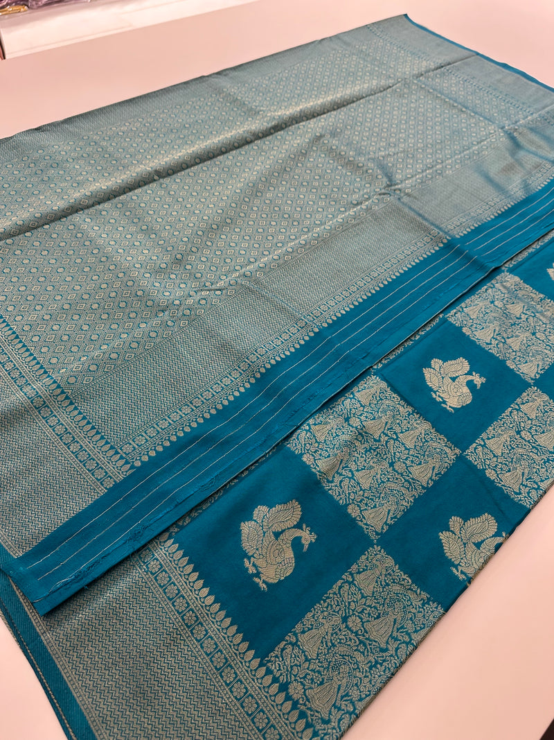 🌹Banarsi Crape Fancy Sarees On Rich Pallu Designs and Self Blouse On it. 🌹 JU27