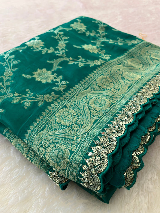 Banarasi Brocade Fancy scallop Border