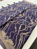 Purple Designer Dupion Silk Saree – Zigzag Abstract Design AU26