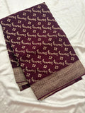 Rust Heritage Linen Designer Saree with Butta Design 🌹-AU2