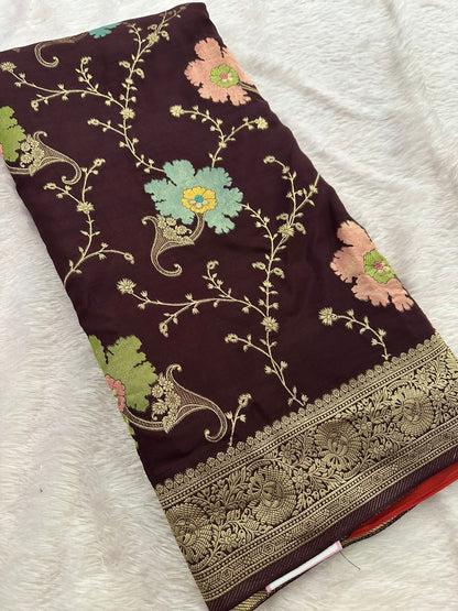Banarasi Fancy Crape Saree -M19