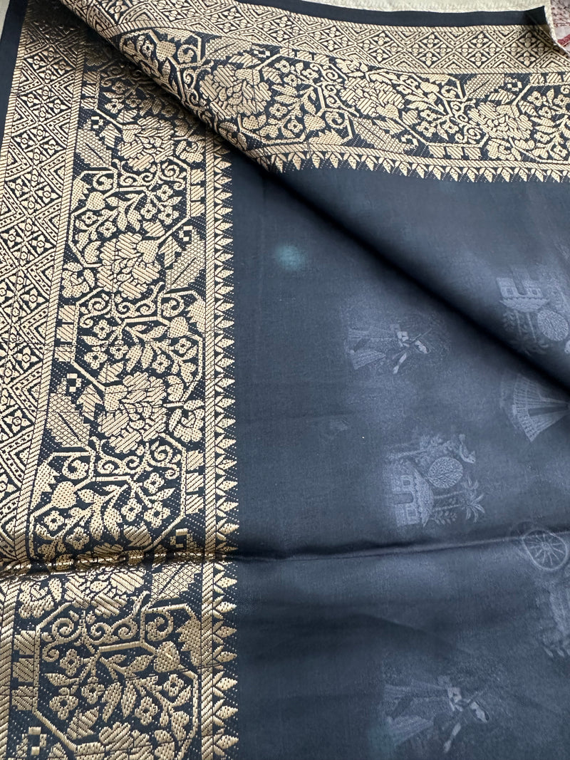 Kalamkari Printed Crape-JU14