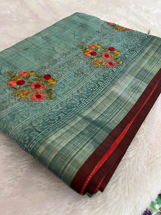 Designer linen Fancy Embroidery Buttas
