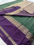 Crepe Silk Sarees in Gold weaving and Big Bentex Border,, comes in checkered pattern and contrast blouse piece 🌹