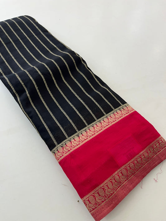 Designer crape Chinnon saree