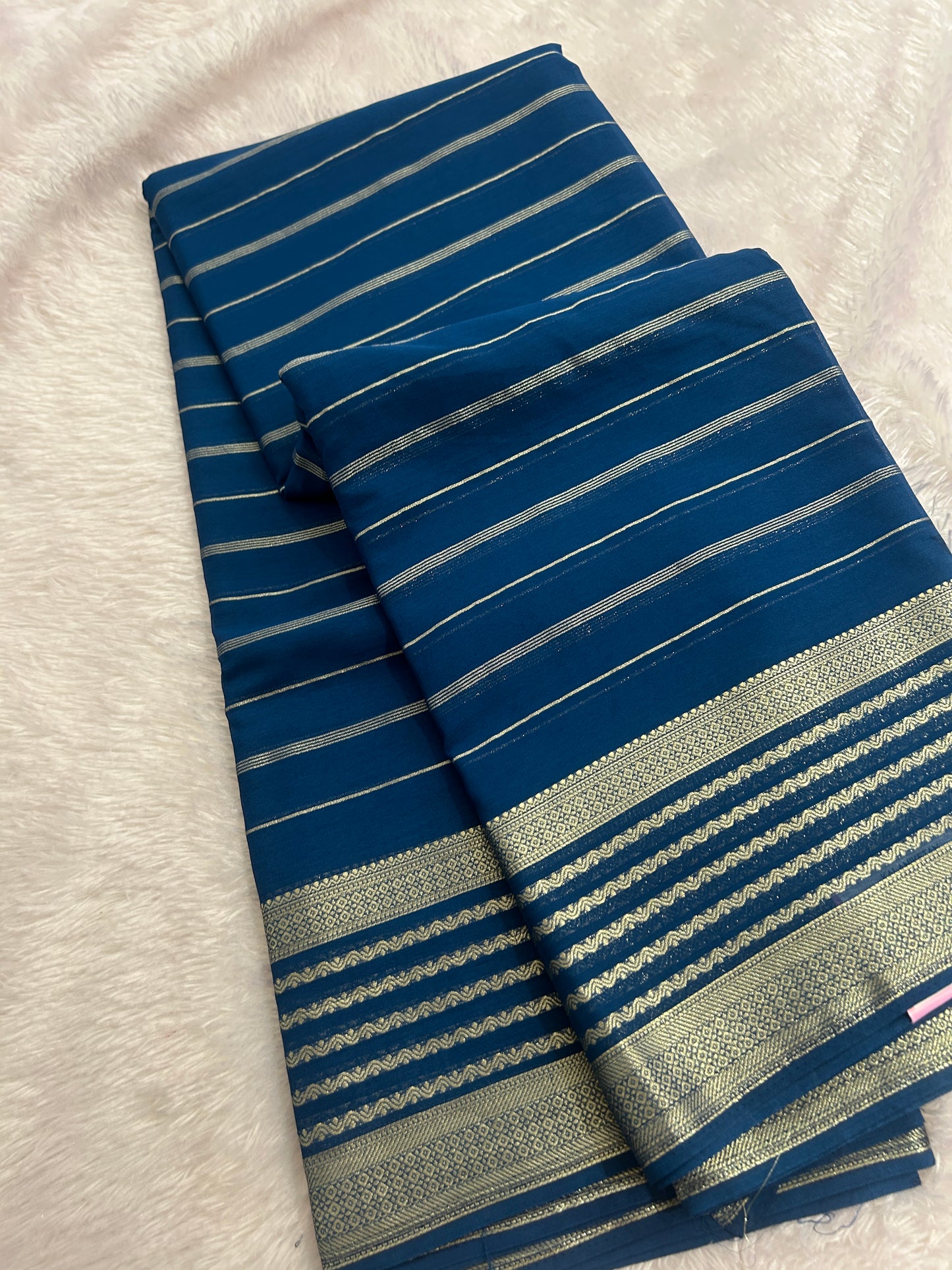 Striped All Self Semi Mysore Silk