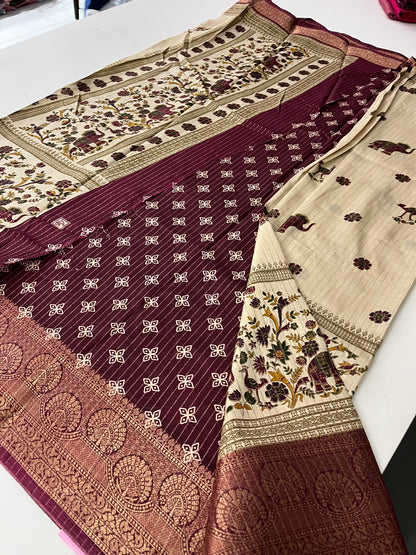 Tussar Zari Lines