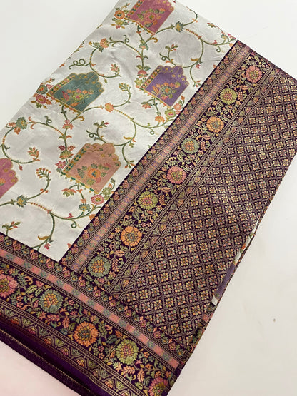 Ju3 Pure Dupion Silk Saree