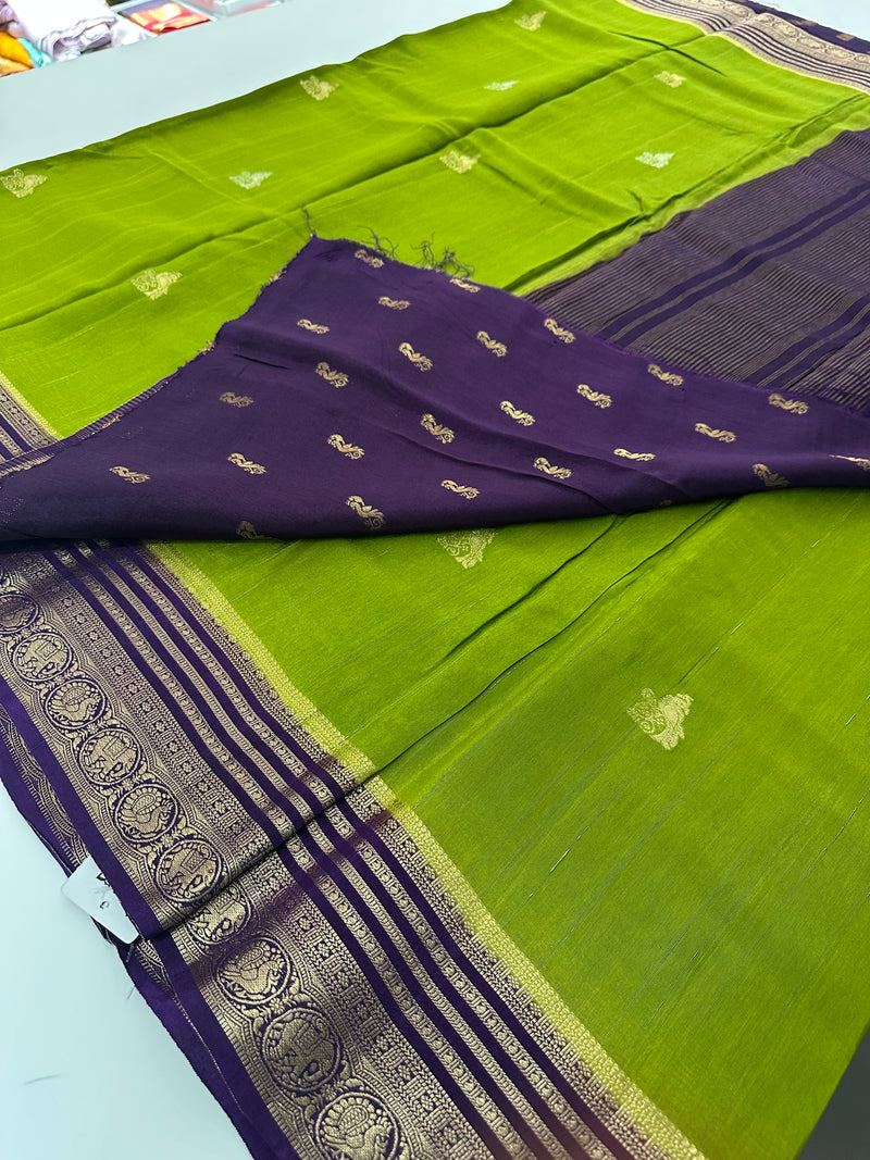 Cut Dana Work Border Chinnon Saree -AU6