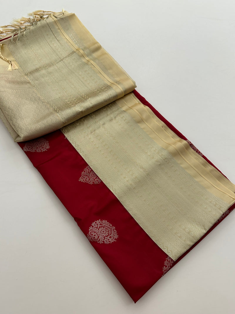 New Semi Soft silk Sarees From Kanchi in beatiful Borders -JU20