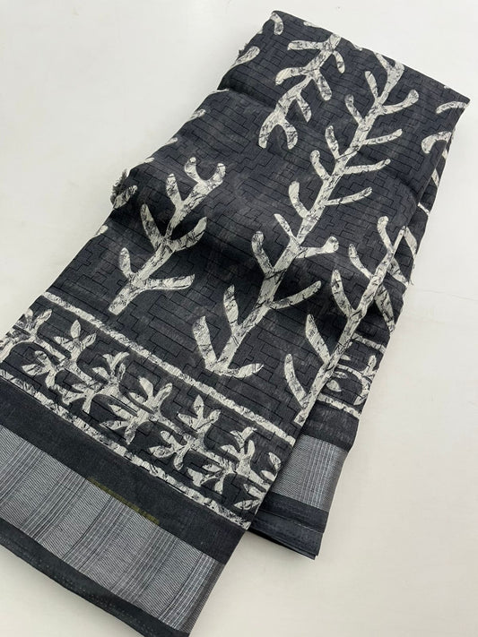 Batik Linen Saree