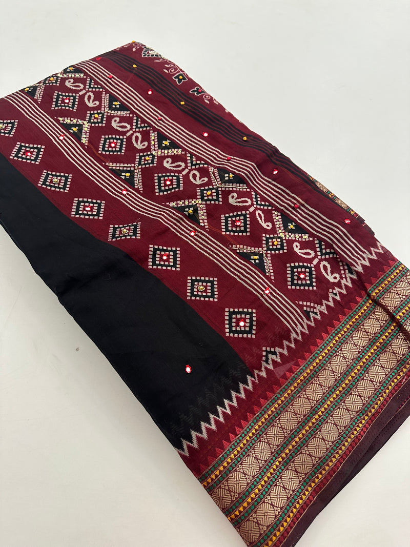 Premium Designer Chanderi Mul Fabric With Designer Border and Weaving Pallu with Tassels❤️❤️-J23