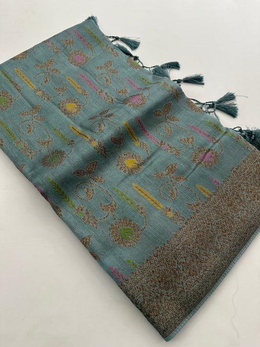 Premium Jute Tussar Fancy Saree-J9
