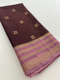 Semi Mysore Silk Checks Saree with Butta-AU16