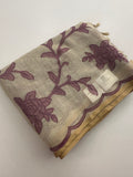 Appliqué work linen sarees🌹 -AU5