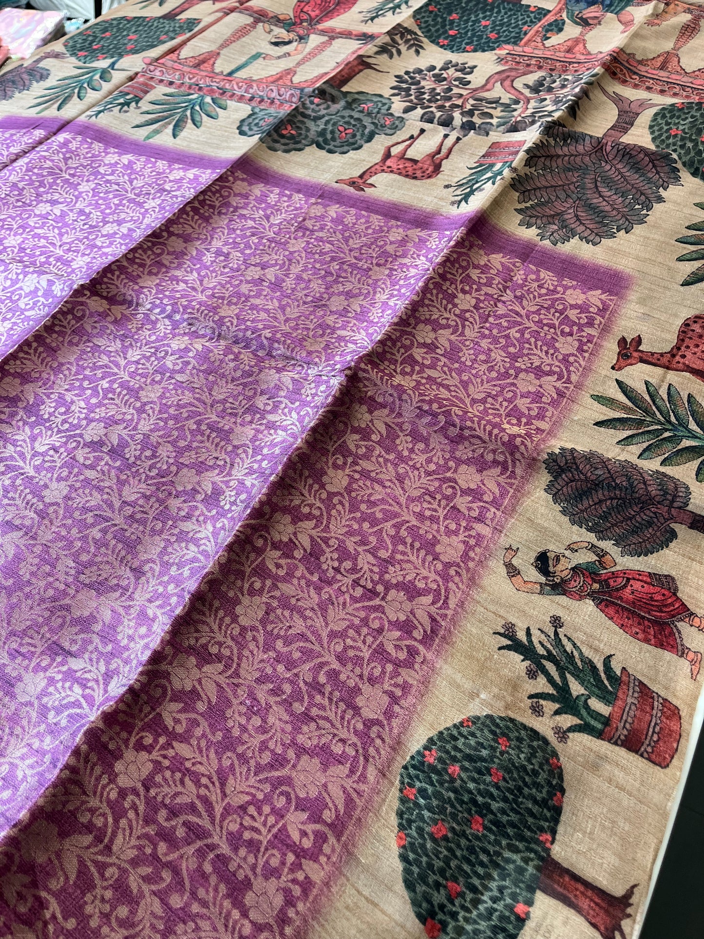 Premium Tussar Crape brocade