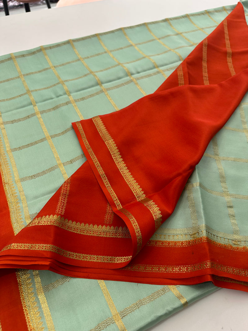 Pure Crape Mysore Silk Saree 120GSM -JU27