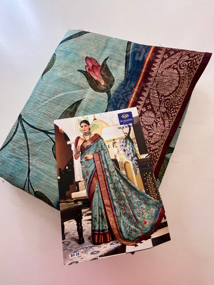 Printed Tussar fancy
